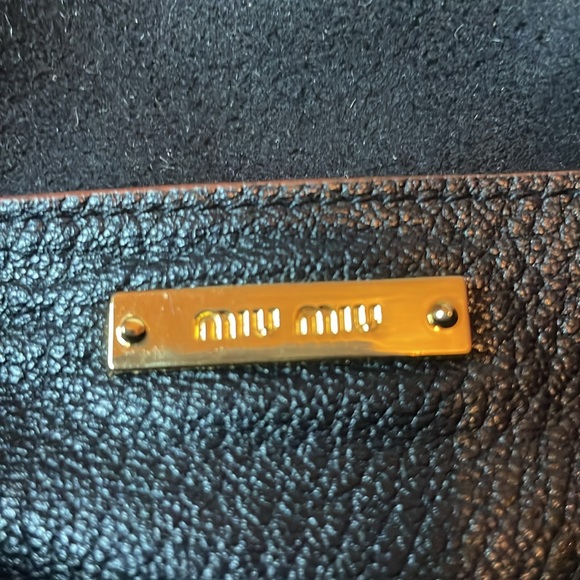 Miu Miu Rare Dahlia Madras Crystal Rhinestone Stud Black Leather Bag Purse - Picture 11 of 15